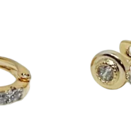 Aretes dorados de rodio con brillantitos-gallery-0