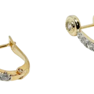 Aretes dorados de rodio con brillantitos-gallery-1