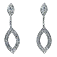 Aretes plateados de metal con brillantitos-gallery-0