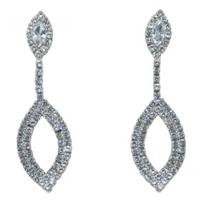 Aretes plateados de metal con brillantitos-gallery-0