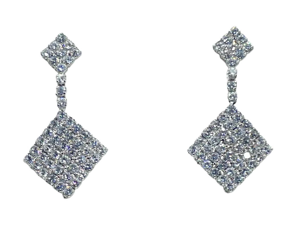 Aretes plateados de metal con brillantitos -gallery-0