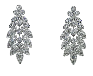 Aretes plateados de metal con brillantitos-gallery-0