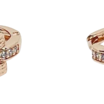 Argollas de rodio gold rose con brillantitos