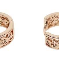 Argollas de rodio gold rose  con brillantitos