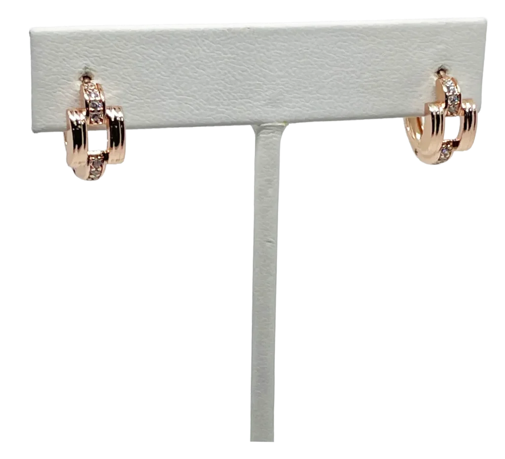 Argollas de rodio gold rose con brillantitos-gallery-0