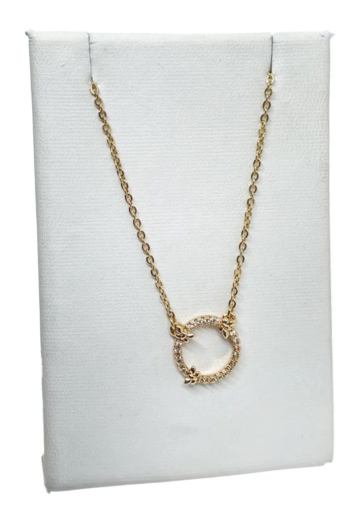 Cadena dorada de rodio con brillantitos