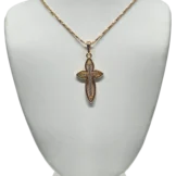 Cadena dorada de rodio con dije de cruz de brilantitos-gallery-0