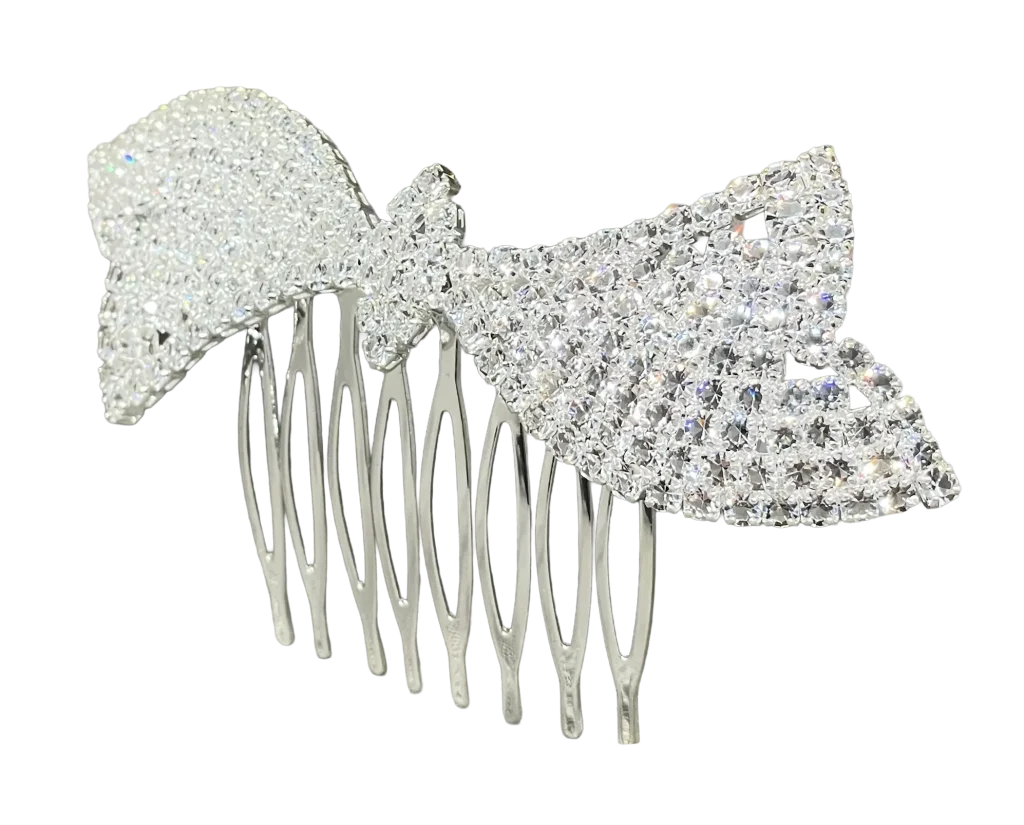 Peineta plateada con brillantito-gallery-0