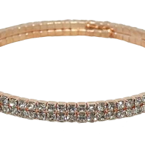 Pulsera Gold rose flexible con brillantitos