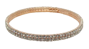 Pulsera Gold rose flexible con brillantitos