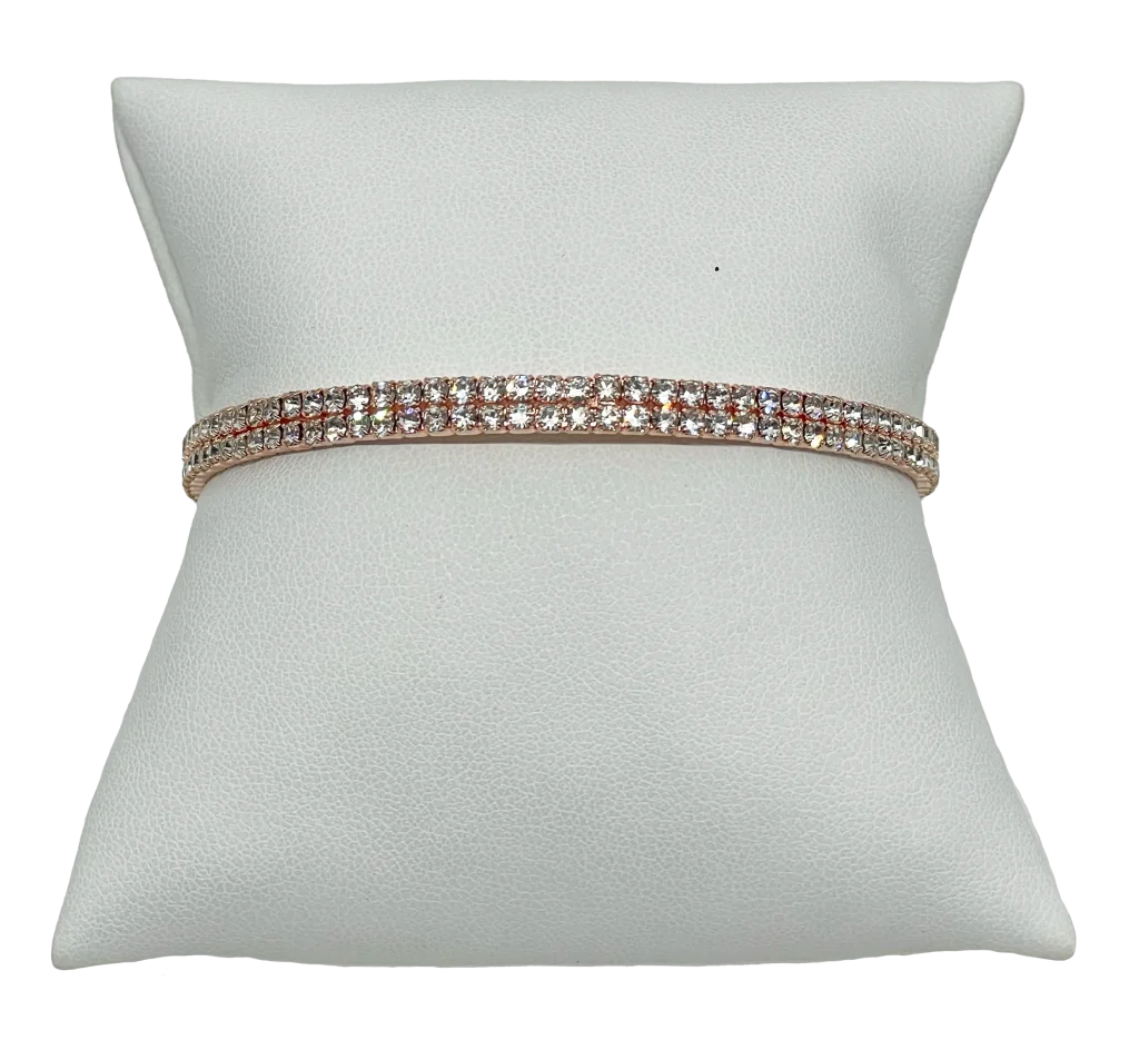 Pulsera Gold rose flexible con brillantitos-gallery-0