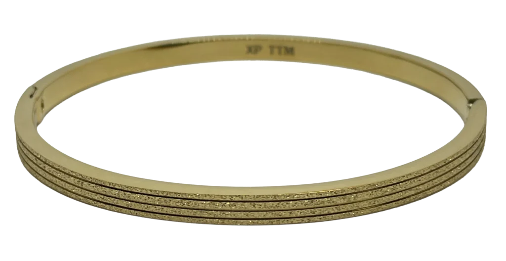 Pulsera de aro dorada de acero inoxidable