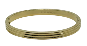 Pulsera de aro dorada de acero inoxidable brillante