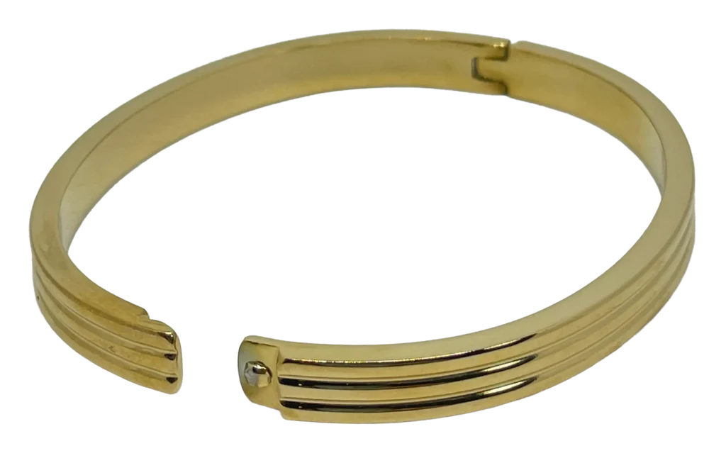 Pulsera de aro dorada de acero inoxidable brillante-gallery-0