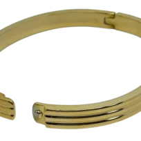 Pulsera de aro dorada de acero inoxidable brillante-gallery-0