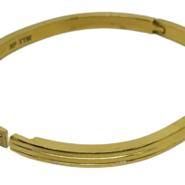Pulsera de aro dorada de acero inoxidable con brillantitos-gallery-0