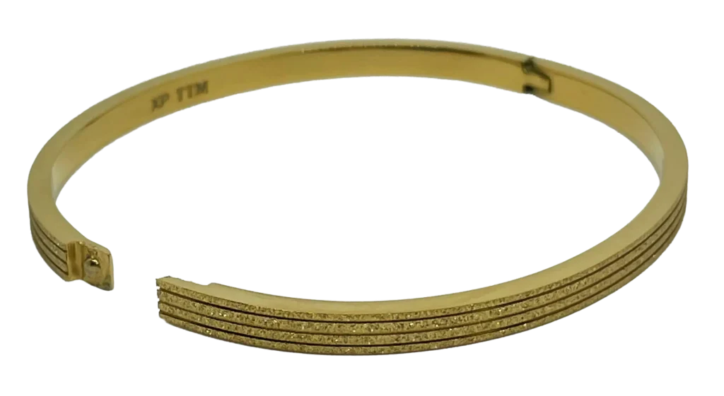Pulsera de aro dorada de acero inoxidable -gallery-0