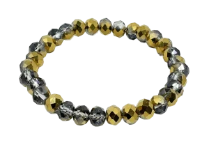Pulsera de vidrio dorada elástica