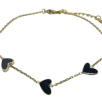 Pulsera dorada de acero inoxidable con corazones