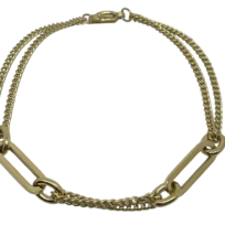 Pulsera dorada de acero inoxidable con eslabones