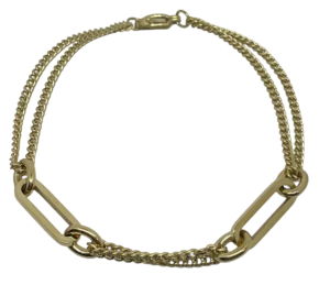 Pulsera dorada de acero inoxidable con eslabones