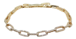 Pulsera dorada de rodio con brillantitos