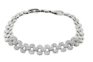Pulsera dorada de rodio con brillantitos