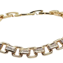 Pulsera dorada de rodio con brillantitos
