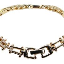 Pulsera dorada de rodio con brillantitos-gallery-0