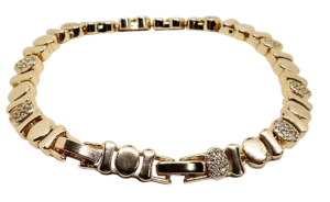 Pulsera dorada de rodio con brillantitos-gallery-0