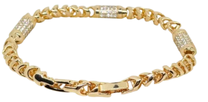 Pulsera dorada de rodio con brillantitos-gallery-0
