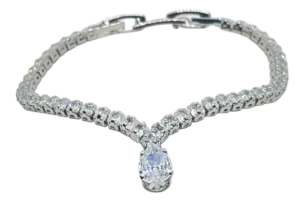 Pulsera plateada con brillantitos
