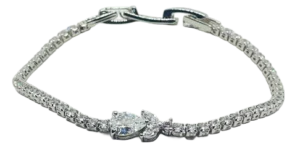 Pulsera plateada con brillantitos