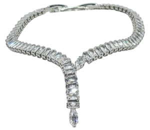 Pulsera plateada con brillantitos