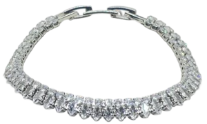 Pulsera plateada con brillantitos