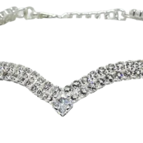Pulsera plateada con brillantitos