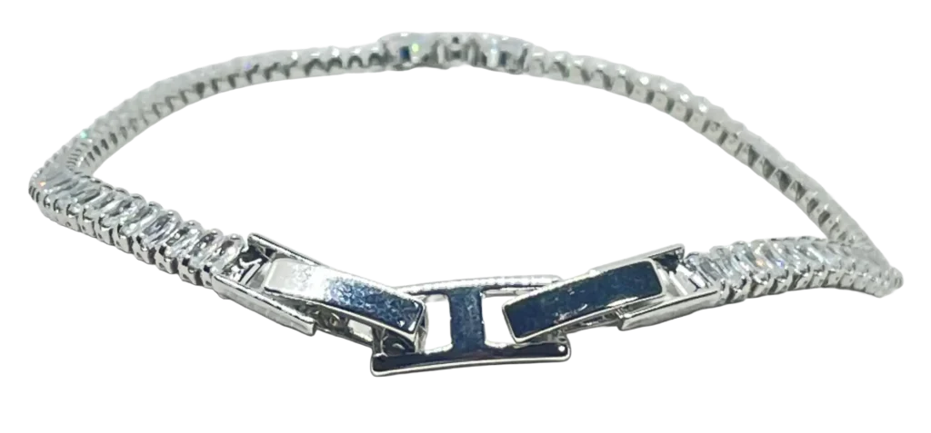 Pulsera plateada con brillantitos-gallery-0
