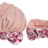 Set de turbante y banda de niña con flores